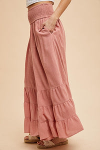 Desert Rose Smocked Ruffled Skirt