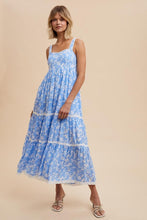 Powder Blue Floral Print Maxi Dress