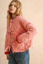 Pink Tie Front Quilt Jacket