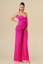 Neon Pink Side Ruffle Accented Jumpsuits