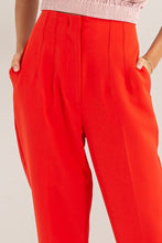 Red Straight Leg Cropped Pants