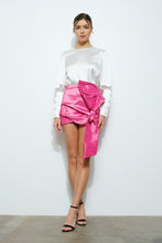 Hot Pink High Waist Front Big Bow Mini Skirt