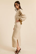 Beige Asymmetrical Top N Skirt Knit Set