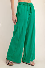 Kelly Green Cotton Slub Lounging Wide Pant