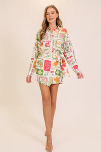 Multi Color Mon Cheri Airflow Print Romper