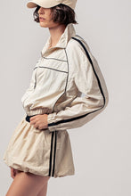 Cream Retro Sport Cropped Track Jacket