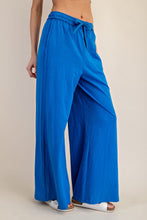 Ocean Blue Cotton Slub Lounging Wide Pant