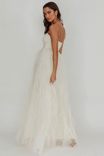 Ivory Strapless Tulle Maxi Dress