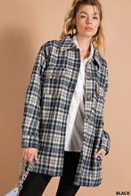 Black Brushed Front And Side Pocket Button Down Shaket