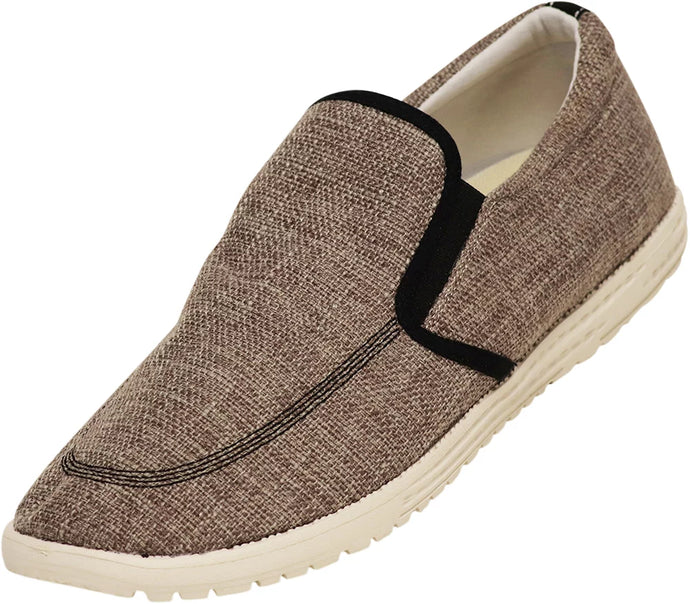 Light Brown Tweed Slip-On Boat Shoes
