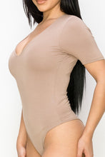Mocha V Neck Double Modal Stretch Bodysuit