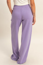Dusty Purple Elastic Waist Wide-leg Pants