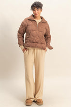 Chestnut Quilted Half Zip High Neck Pullover