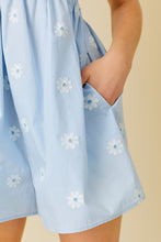 Light Blue Ruffle Shoulder Shirring Babydoll Romper