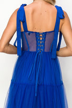 Royal Blue Bra Cap Bodice With Shoulder Strap Mesh Layers Max