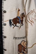 Oatmeal Western Embroidered Button-up Jacket