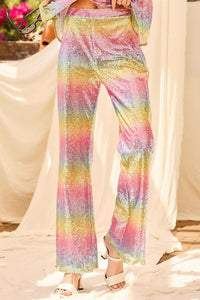 Multi Rainbow Sequin Pants