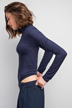 Navy Butter Yoga Mock Neckline Body Suit