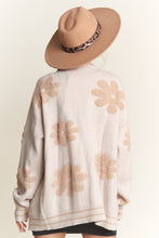 Oatmeal Button Down Floral Cardigan