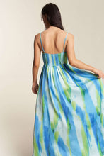 Blue Combo Braided Spaghetti Strap Maxi Top With Shorts