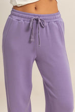 Dusty Purple Elastic Waist Wide-leg Pants