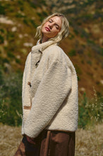 Butter Cream Oversized Sherpa Toggle Button Jacket