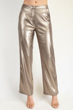 Lt Gold Foiled Crepe Pants