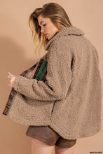 Mocha Mix Button Front Closure Oversized Shacket