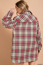 Cranberry Brushed Front And Side Pocket Button Down Shaket