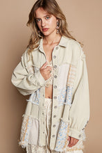 Sand Beige Oversize Balloon Sleeve Mix Fabrication Jacket