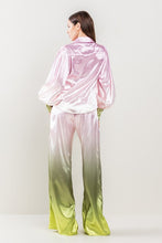 Pink/L.Olive Ombre Button Down Pants Set