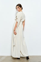 Ivory Sleeveless Draped Scarf-neck Jumpsuit