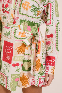 Multi Color Mon Cheri Airflow Print Romper