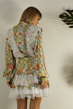 Orange Multi Lace Patch Shirts And Skirt Set