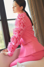 Barbie Pink 3D Big Flower Trim Blazer