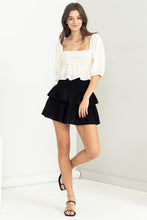 Cream Good Vibes Smocked Peplum Top