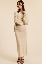 Beige Asymmetrical Top N Skirt Knit Set