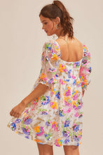 White Multi Flower Sequin Dress