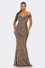 Gold Sirene Sequins Maxi Dress