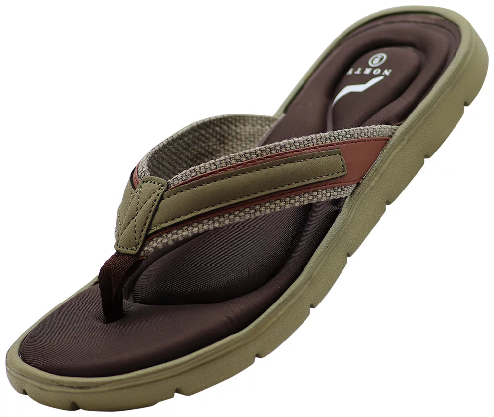 Mens Memory Foam Olive/Brown