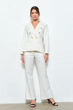 White High-waisted Flared Tailored Pants