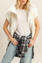 White Cozy Sherpa Vest Jacket With Tie-up Side Details