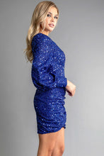 Royal Womens Multi Color Sequin One Shoulder Mini Dress