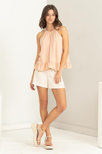 Blush Call Me Sweetie Embellished Shoulder Straps Top