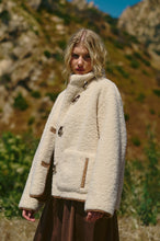 Butter Cream Oversized Sherpa Toggle Button Jacket