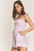 Pink Gingham Smocked Romper