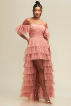 Blush Off S Shirred Ruffle Maxi Dress