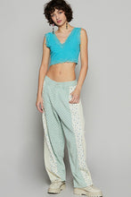 Pale Sage Textured Twill With Dart Detail Solid Pants