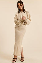 Beige Asymmetrical Top N Skirt Knit Set