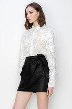 White Long Sleeves Floral Lace Shirt Top